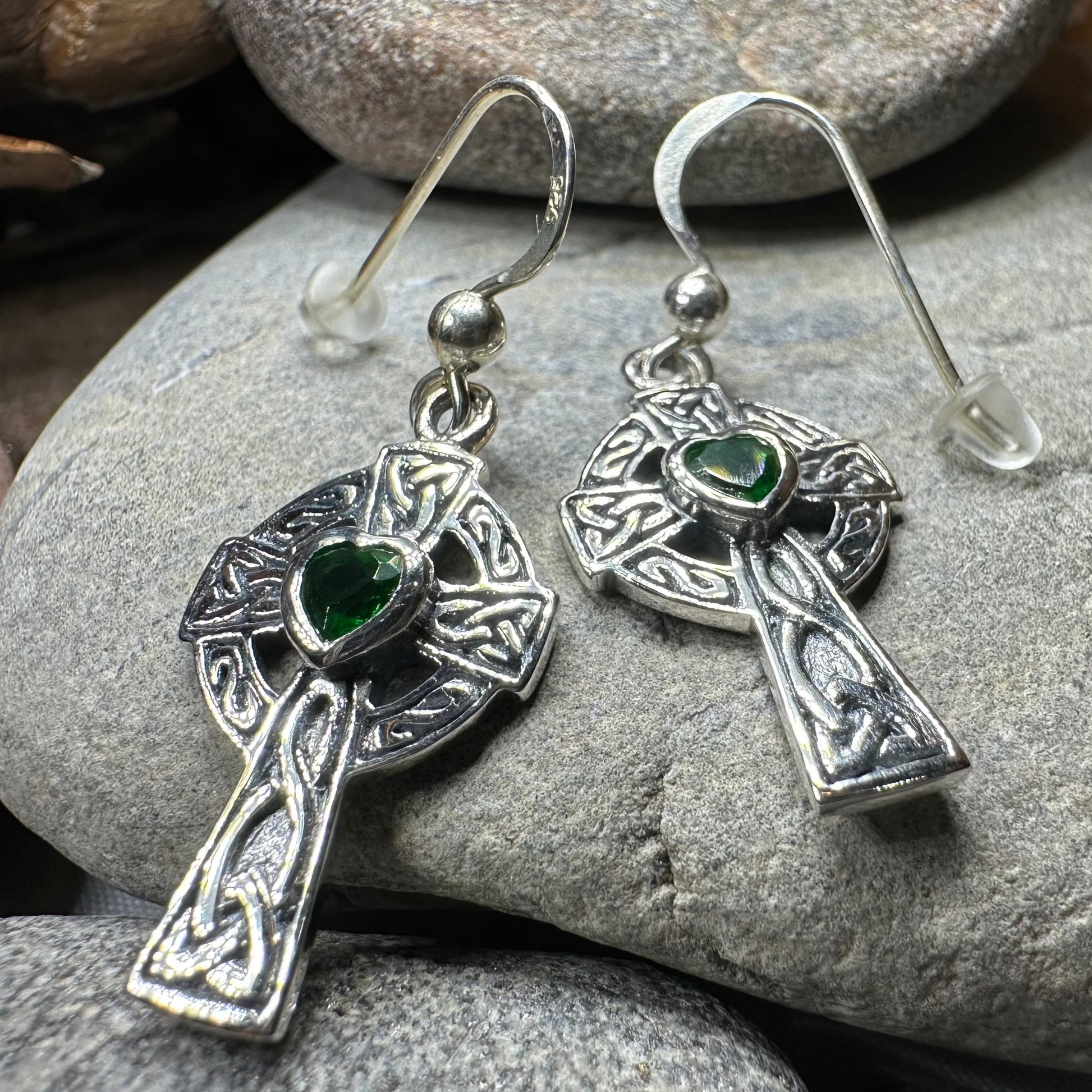 Celtic Cross Heart Earrings — view 12