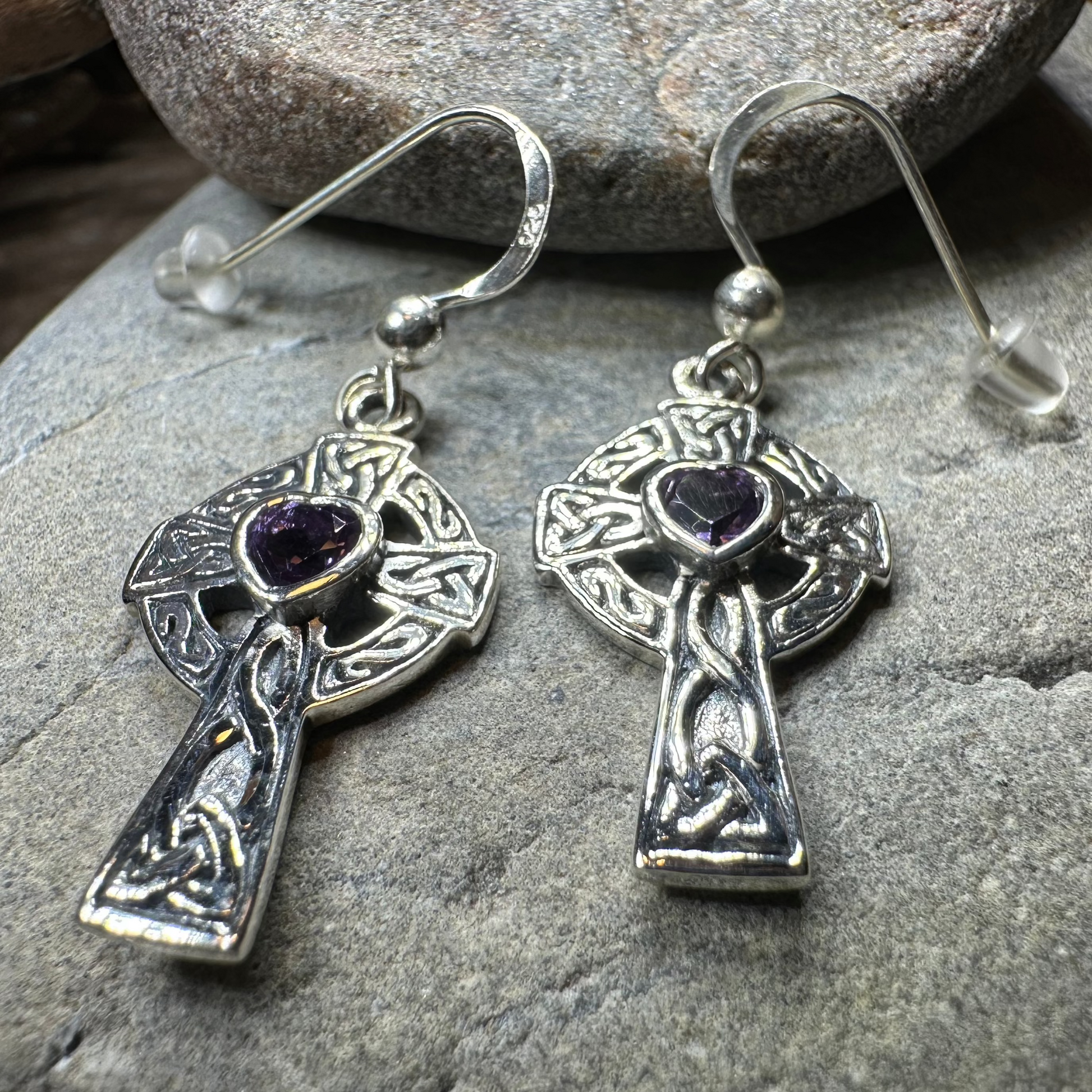 Celtic Cross Heart Earrings — view 9