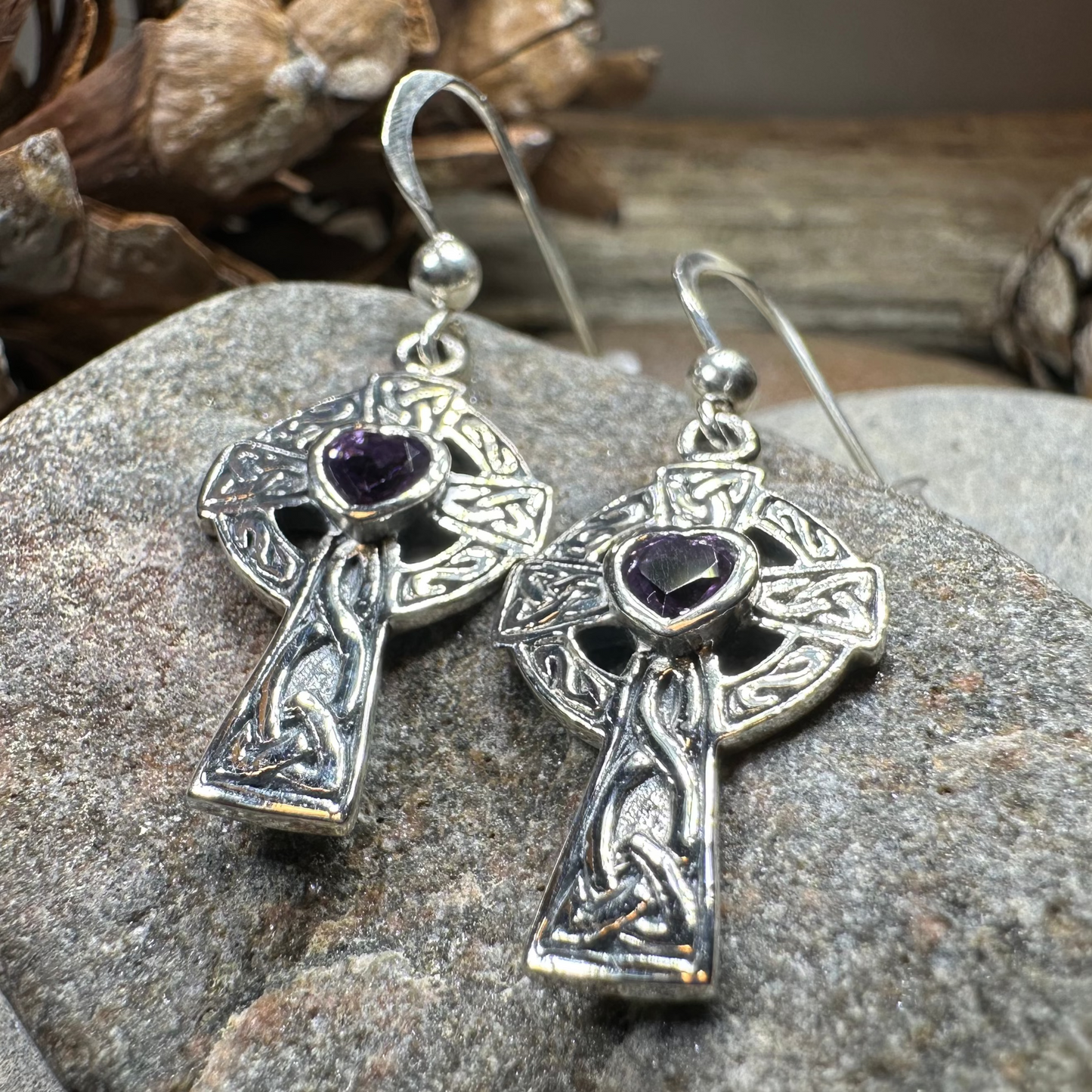 Celtic Cross Heart Earrings — view 13