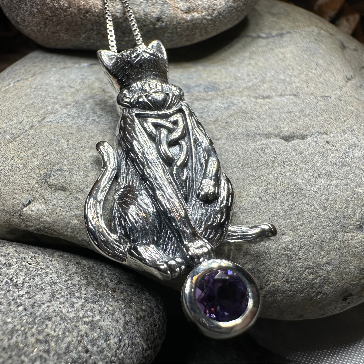 Claddagh Irish Cat Necklace — view 12