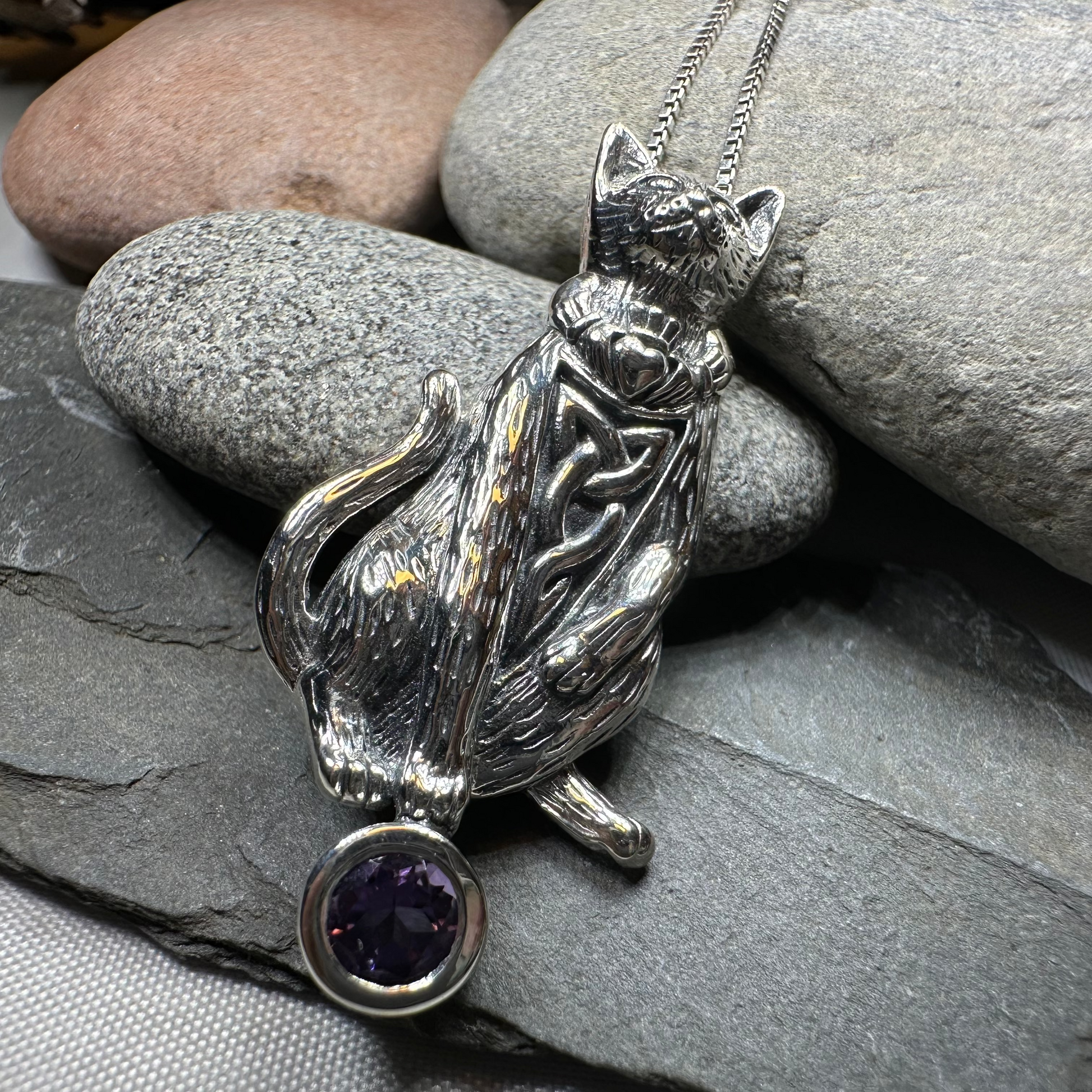 Claddagh Irish Cat Necklace — view 15