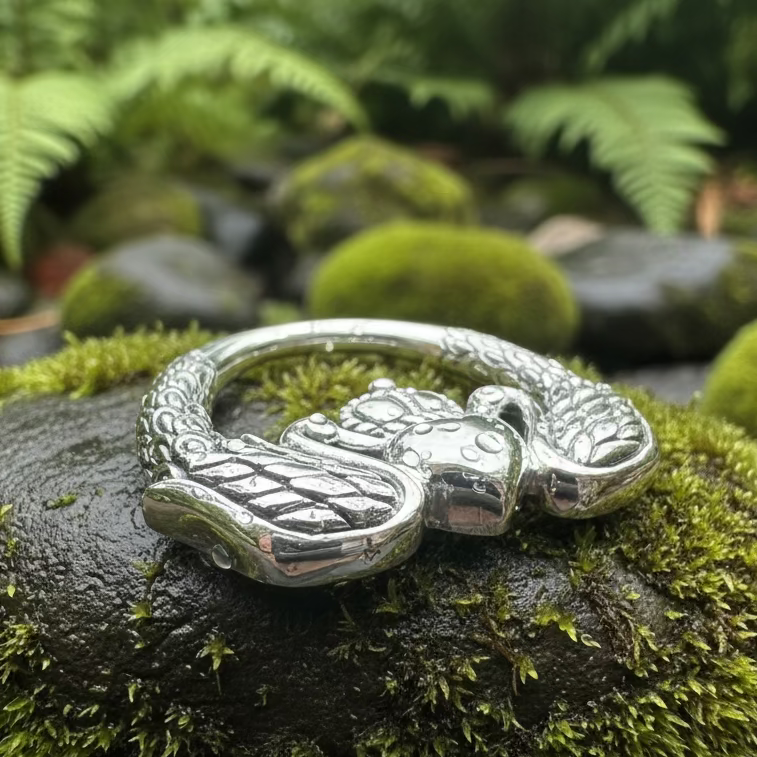 Loving Swan Irish Claddagh Necklace in Sterling Silver — view 4