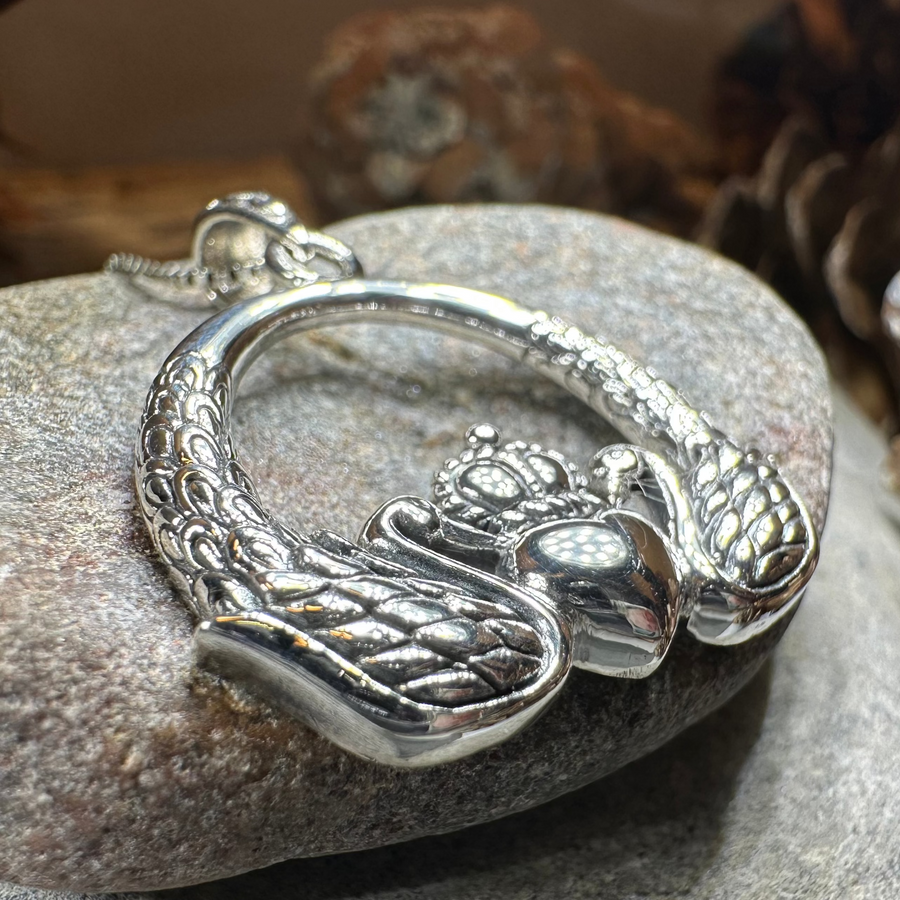 Loving Swan Claddagh Necklace