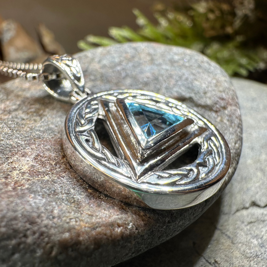 Gemstone Celtic AA Sobriety Necklace in Sterling Silver — view 8
