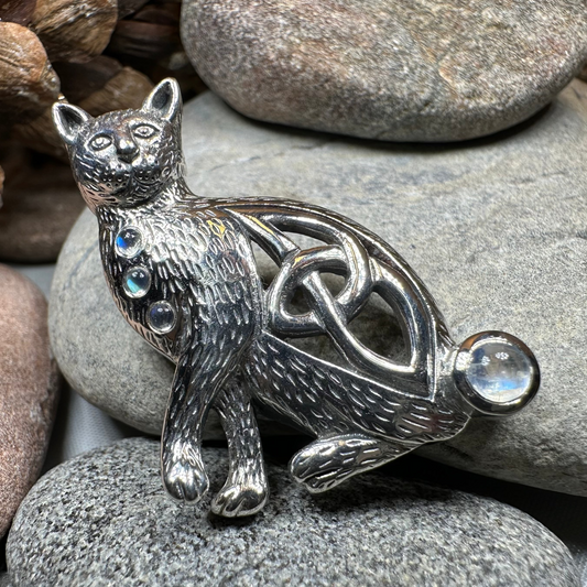 Salem Celtic Cat Necklace in Sterling Silver — view 8