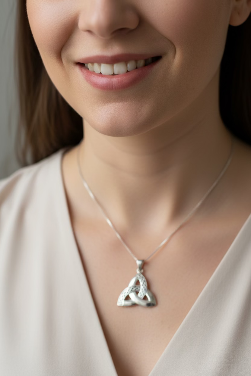 Vafara Triquetra Knot Necklace — view 2