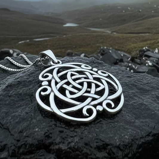Celtic Storm Trinity Knot Necklace in Sterling Silver