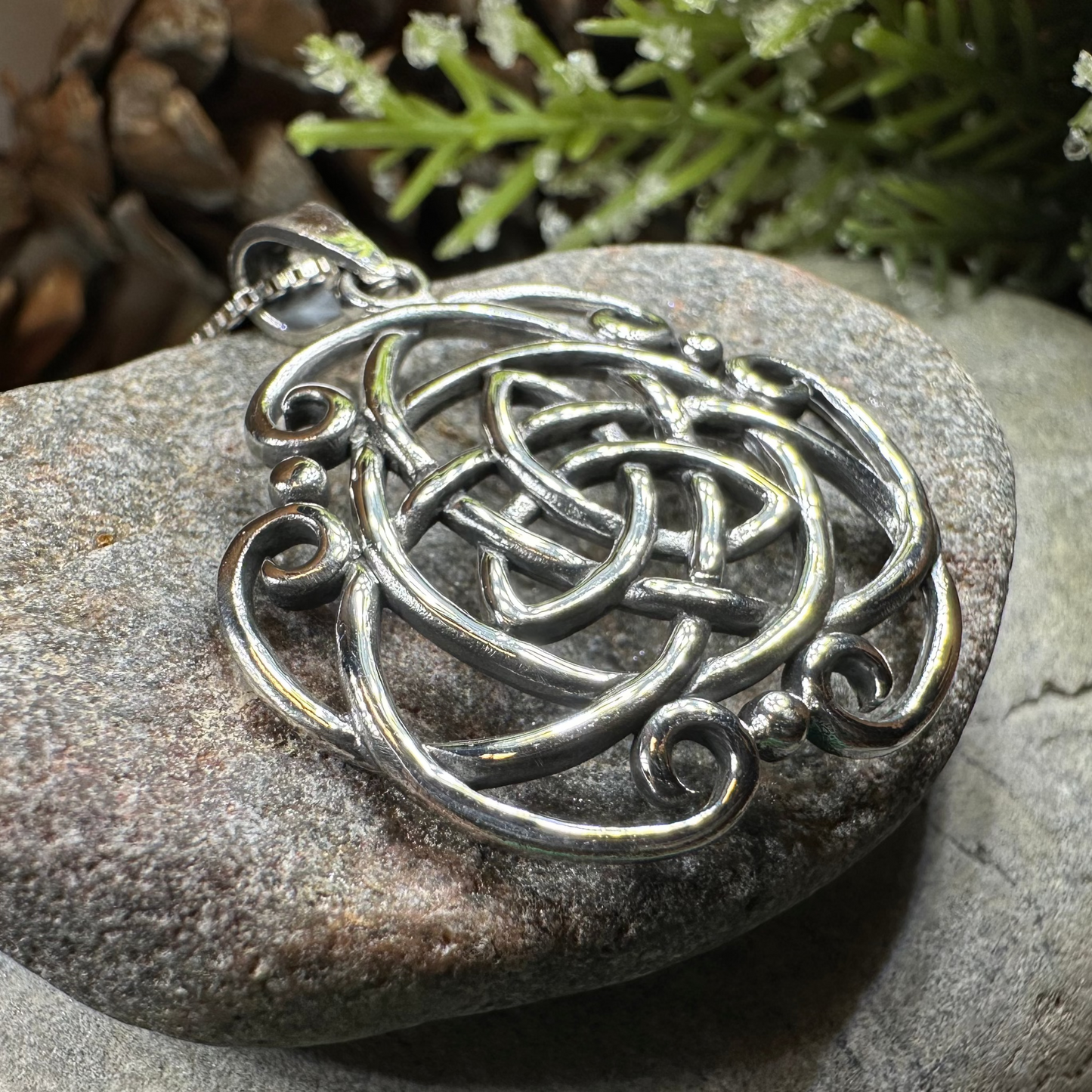 Celtic Storm Trinity Knot Necklace in Sterling Silver