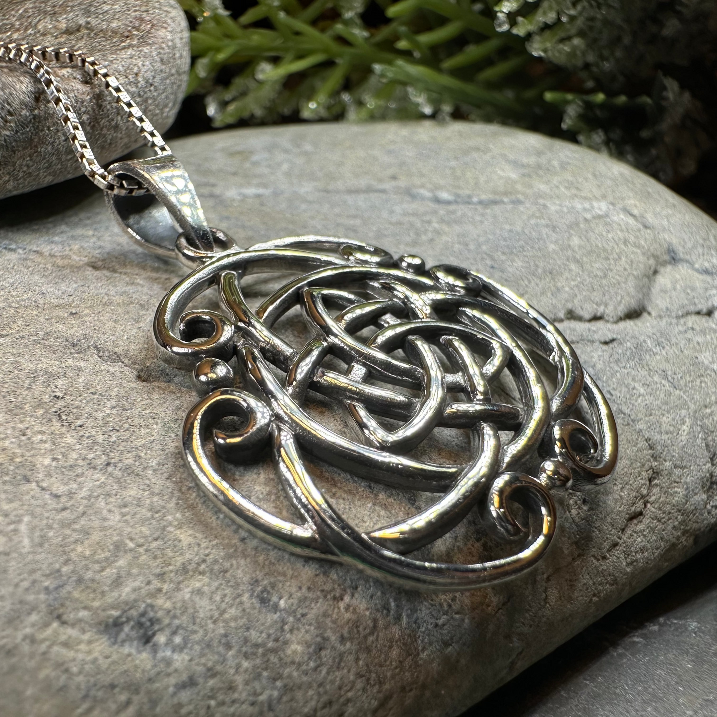 Celtic Storm Trinity Knot Necklace in Sterling Silver