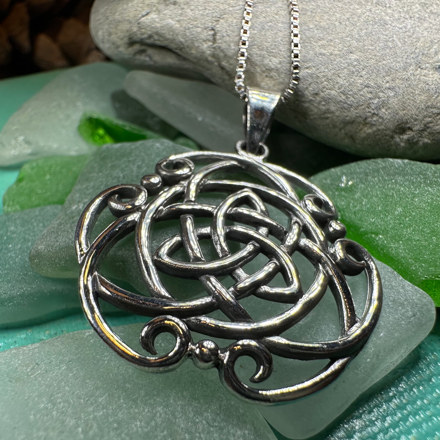 Celtic Storm Trinity Knot Necklace in Sterling Silver