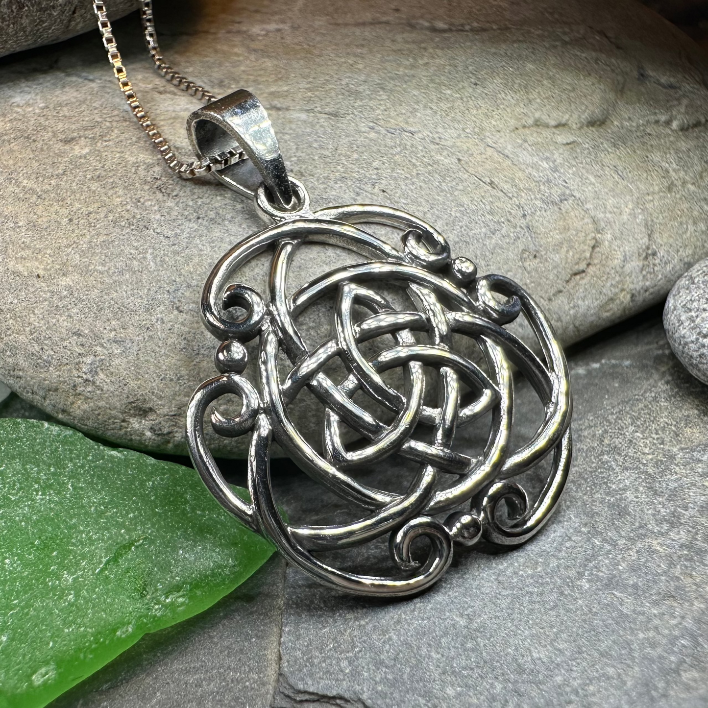 Celtic Storm Trinity Knot Necklace in Sterling Silver