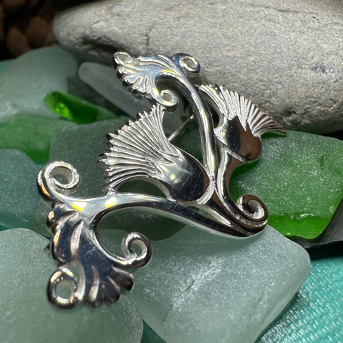 Load image into Gallery viewer, Shetland Isles Thistle Brooch - Handmade in Scotland

