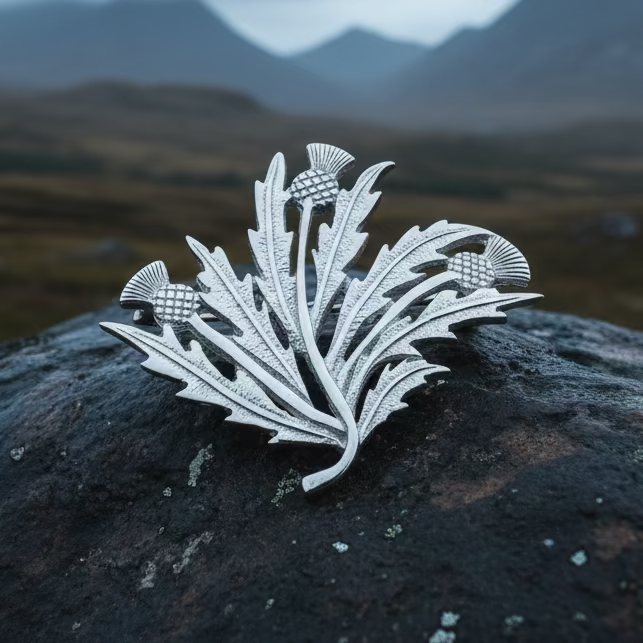 Larysa Scottish Thistle Brooch - Handmade in Scotland