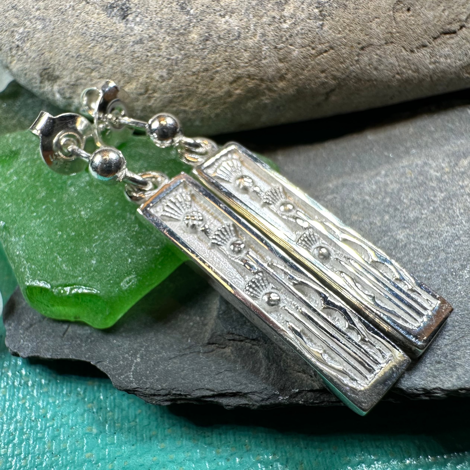 Ella Triple Scottish Thistle Earrings - Handmade in Scotland — view 10