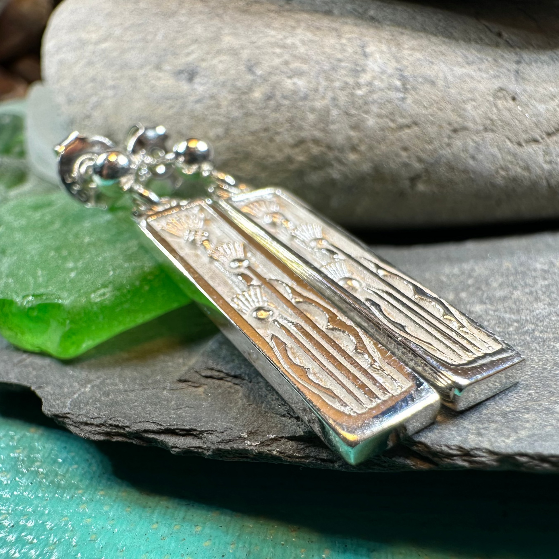 Ella Triple Scottish Thistle Earrings - Handmade in Scotland — view 13