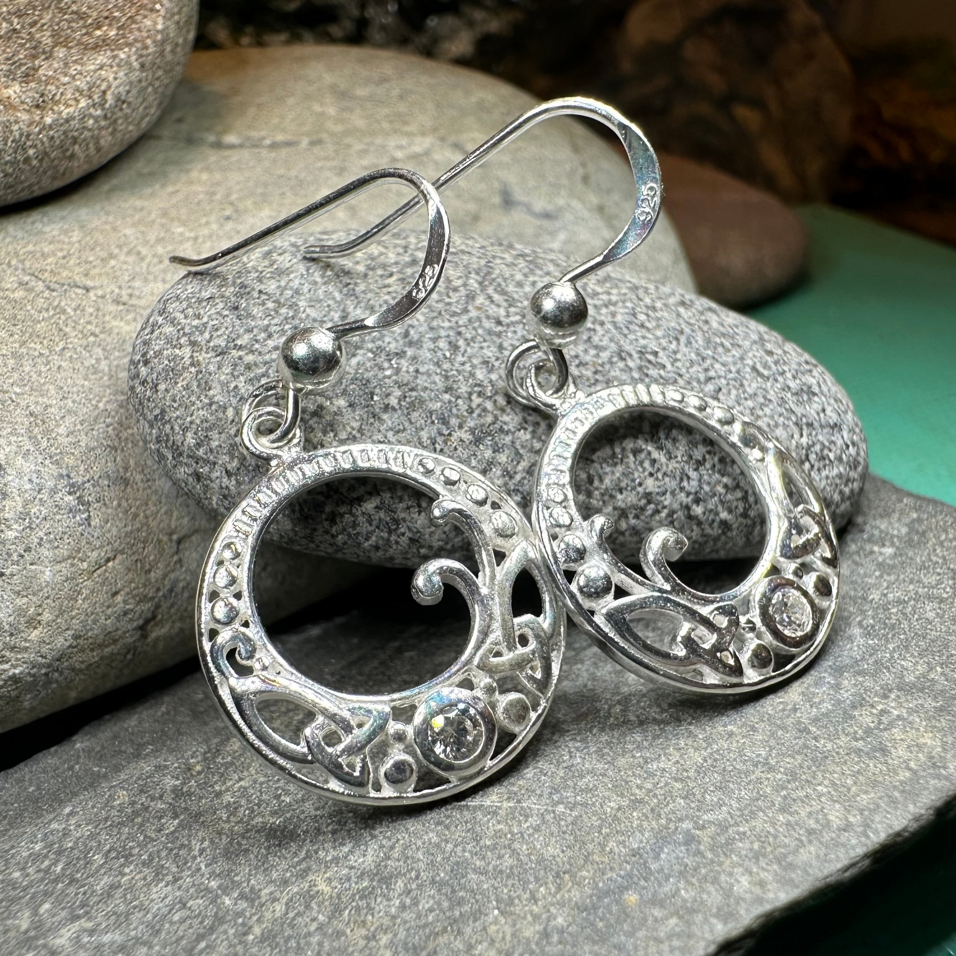 Zia Trinity Knot Earrings — view 4