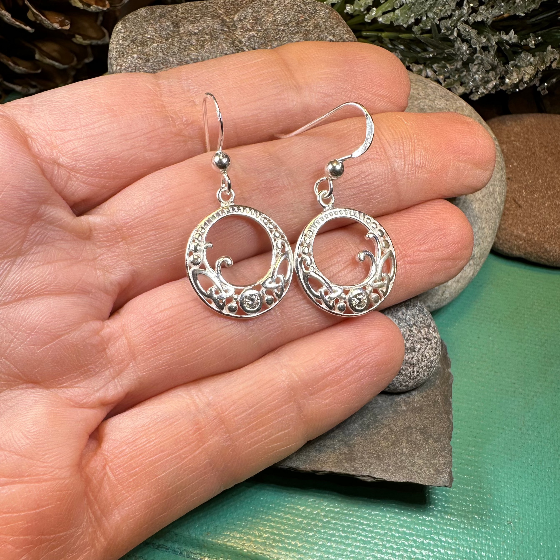 Zia Trinity Knot Earrings — view 3
