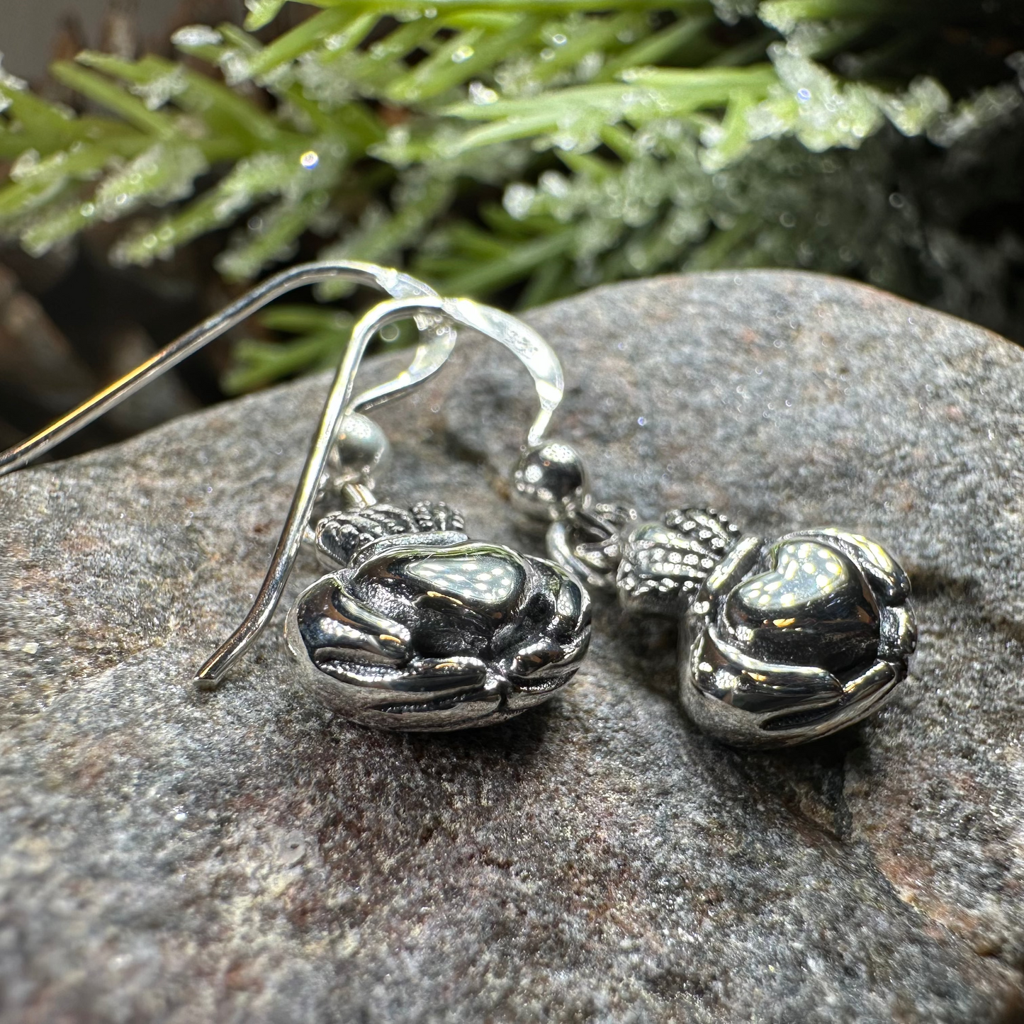 Idalia Irish Claddagh Earrings in Sterling Silver