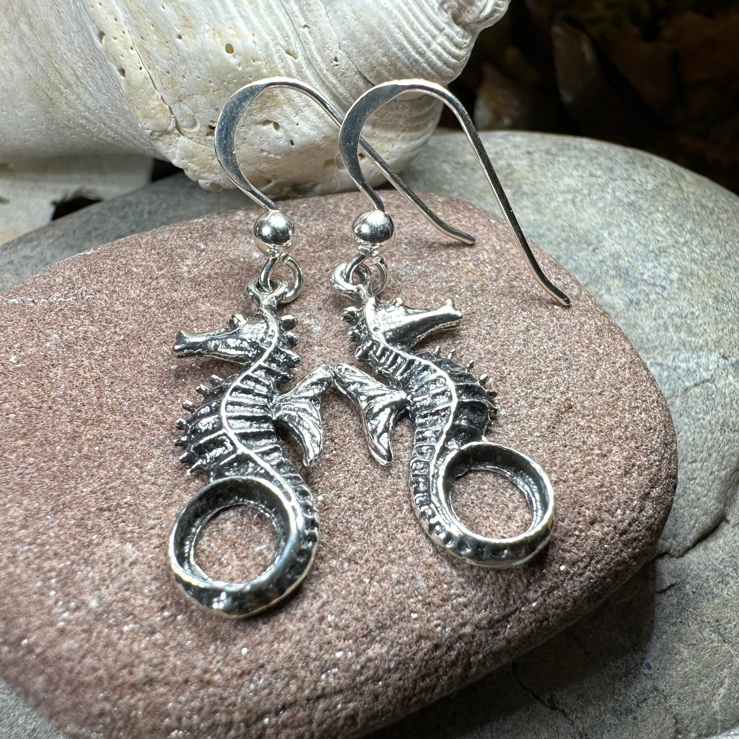 Seaforth Seahorse Earrings in Sterling Silver