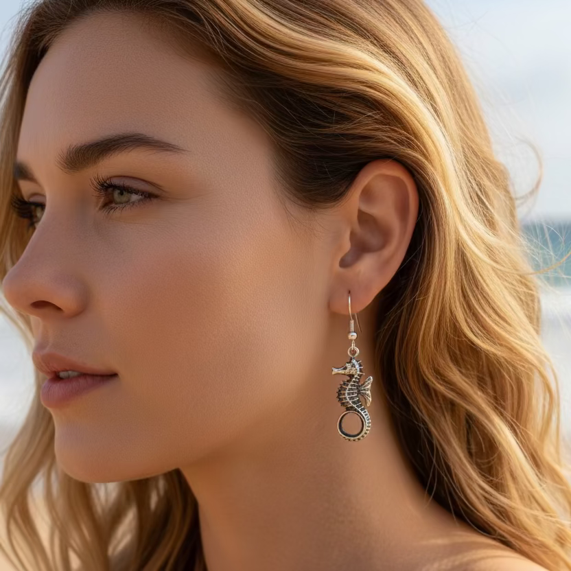 Seaforth Seahorse Earrings in Sterling Silver
