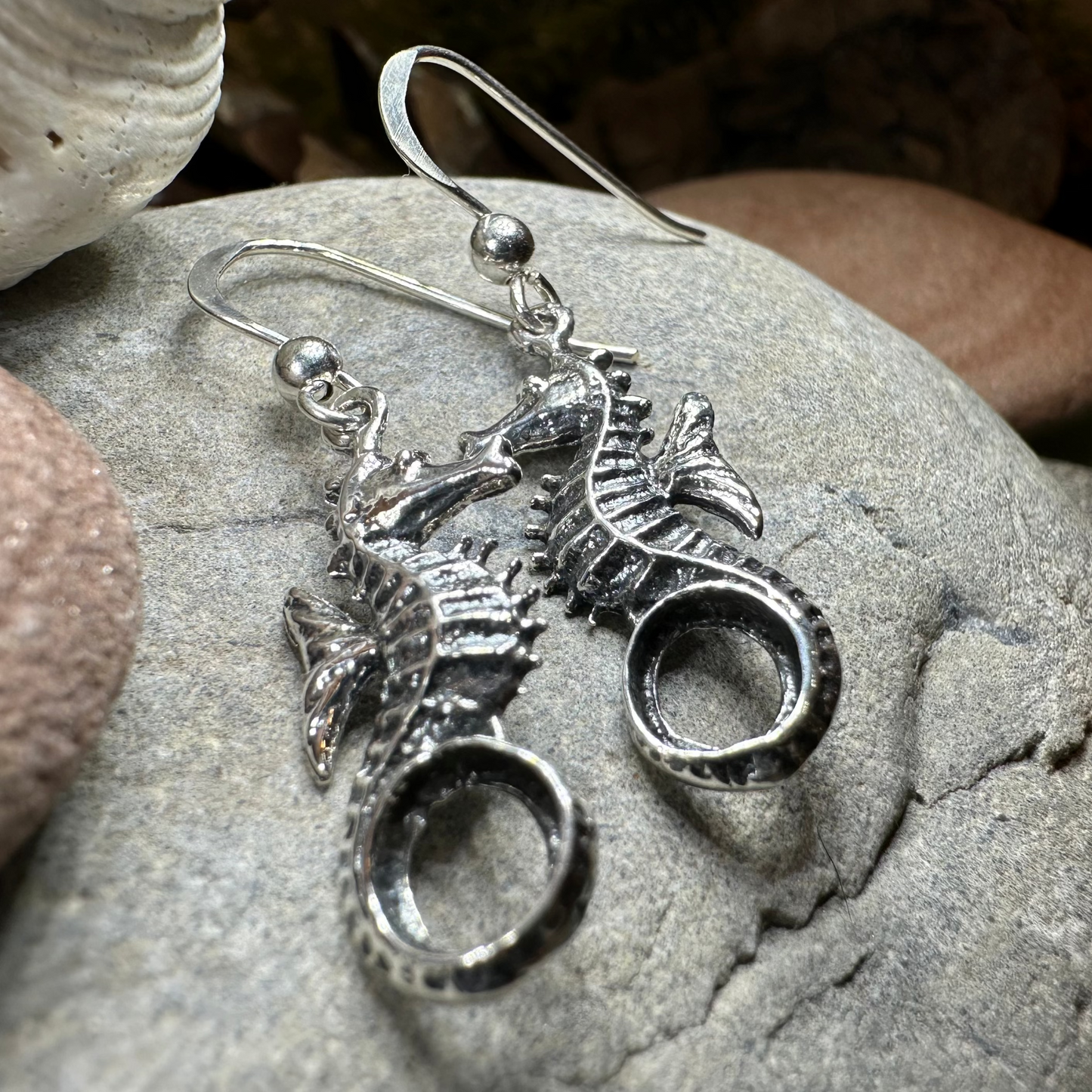 Seaforth Seahorse Earrings in Sterling Silver