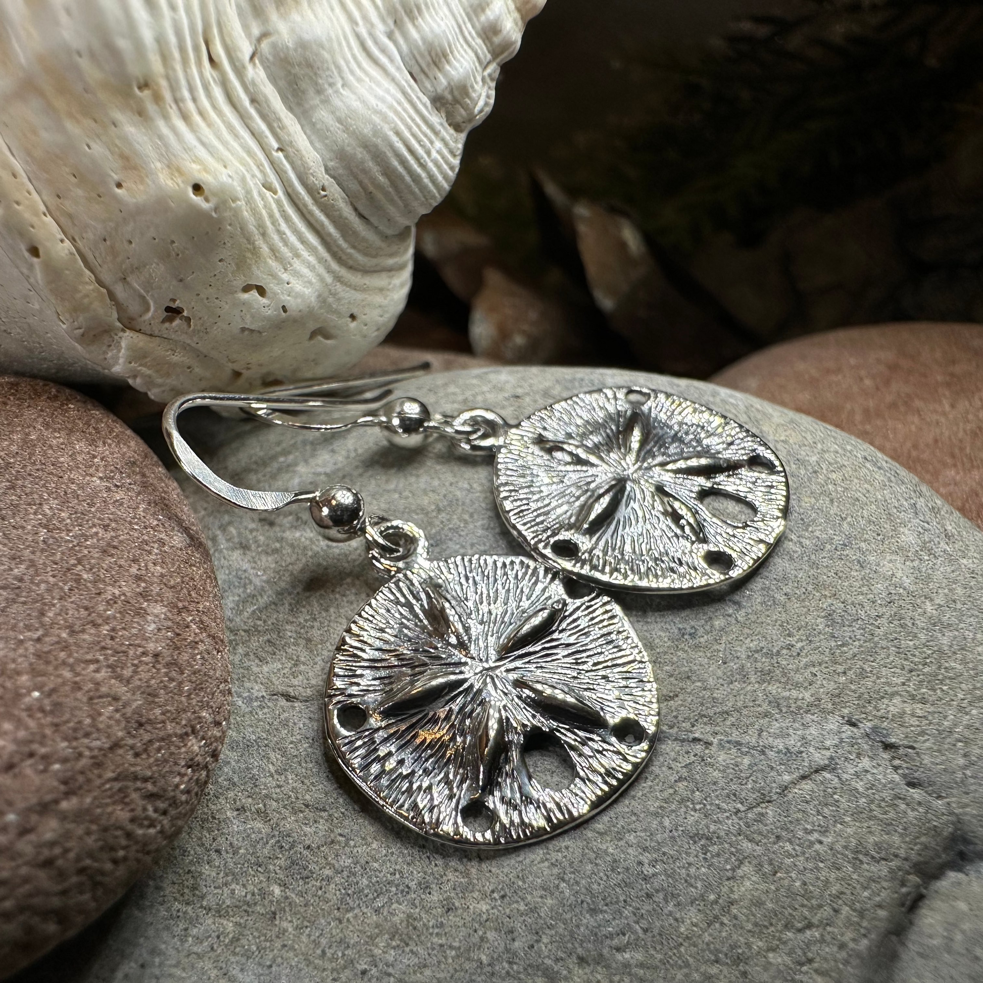 Seabrook Realistic Sand Dollar Earrings — view 6