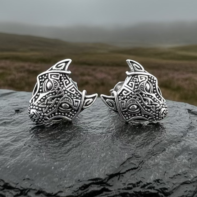 Wolf Spirit Earrings in sterling silver