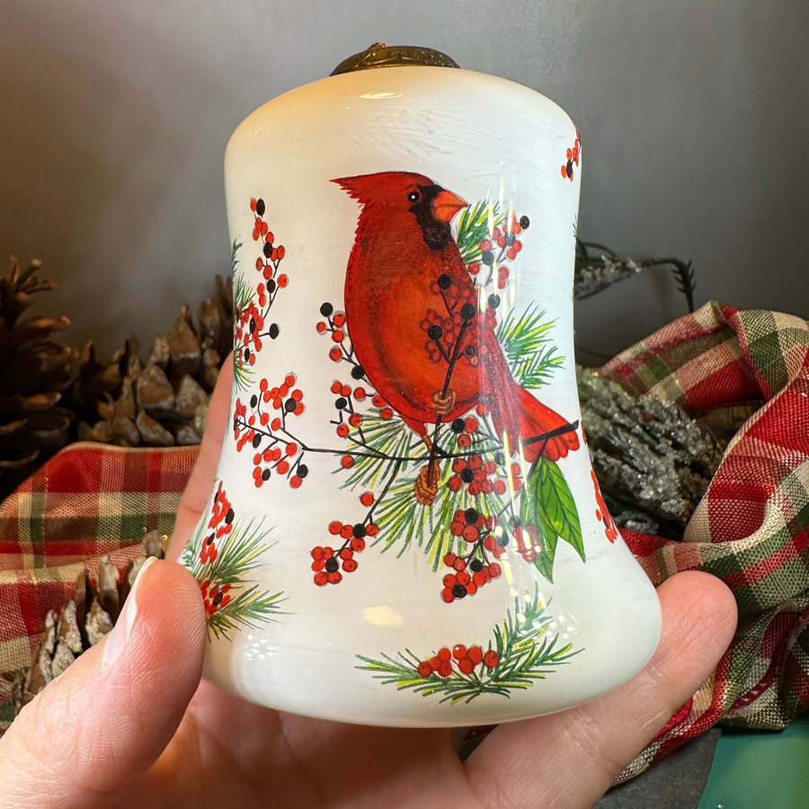 Winter Berries Cardinal Ornament