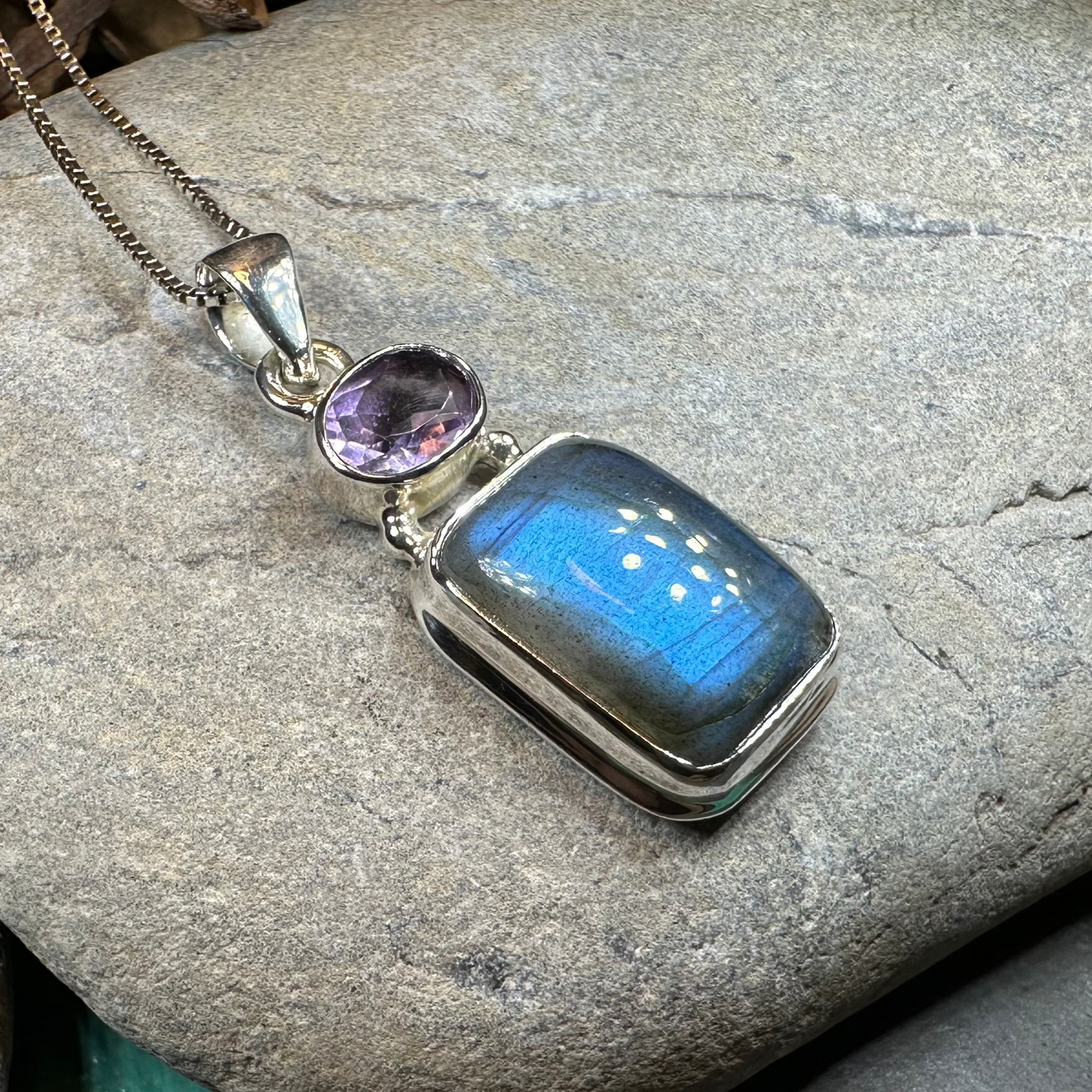 Briony Labradorite Necklace in Sterling Silver