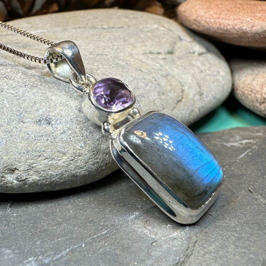 Briony Labradorite Necklace in Sterling Silver — view 5