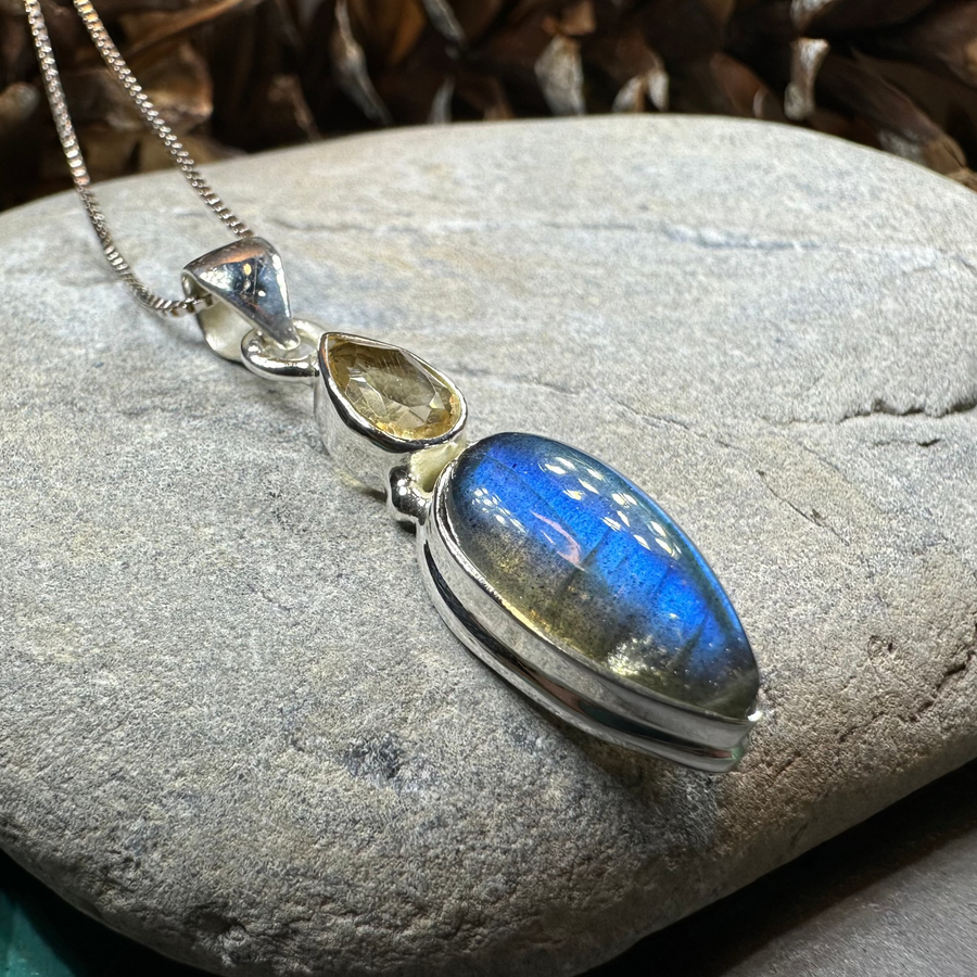 Briony Labradorite Necklace in Sterling Silver