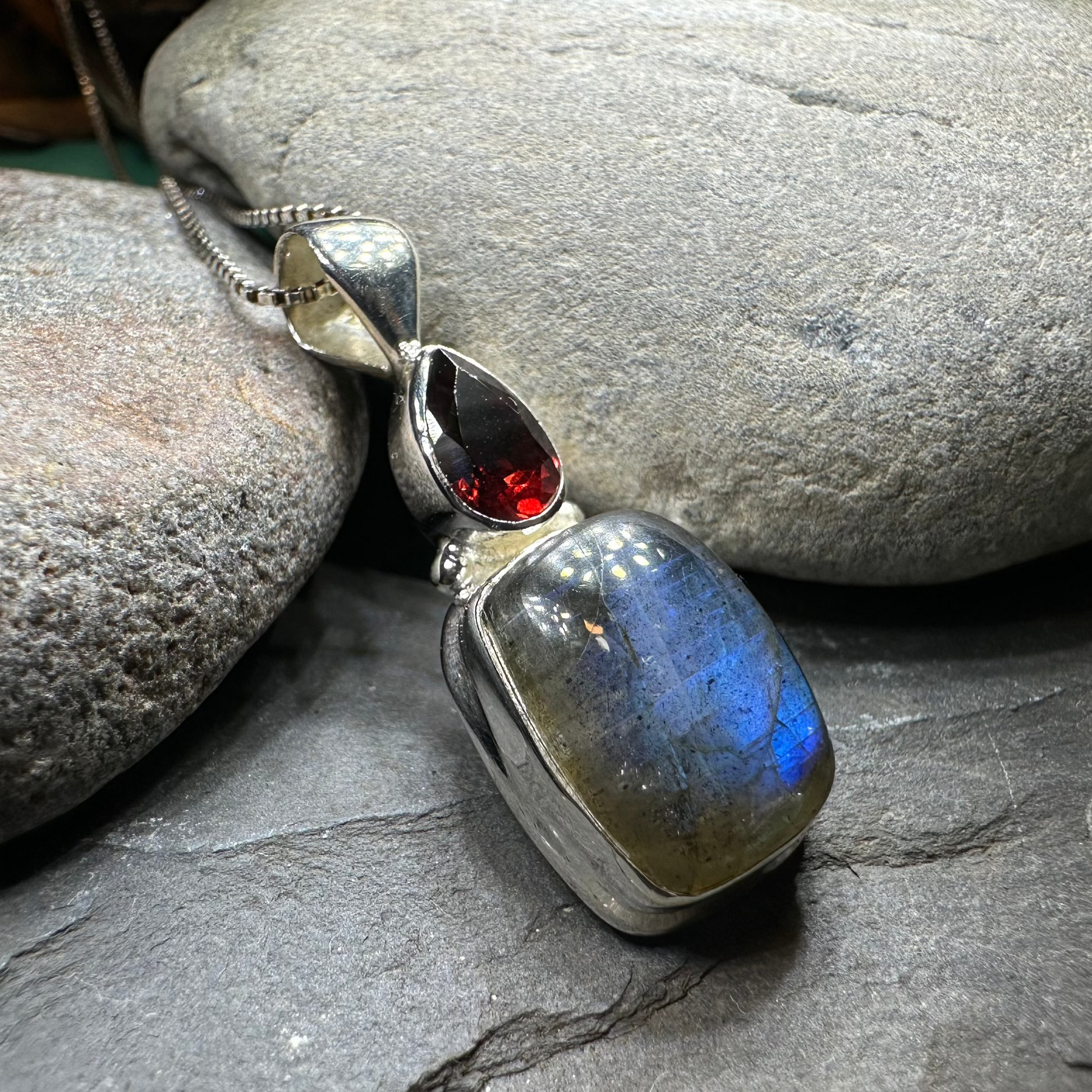 Briony Labradorite Necklace in Sterling Silver — view 3