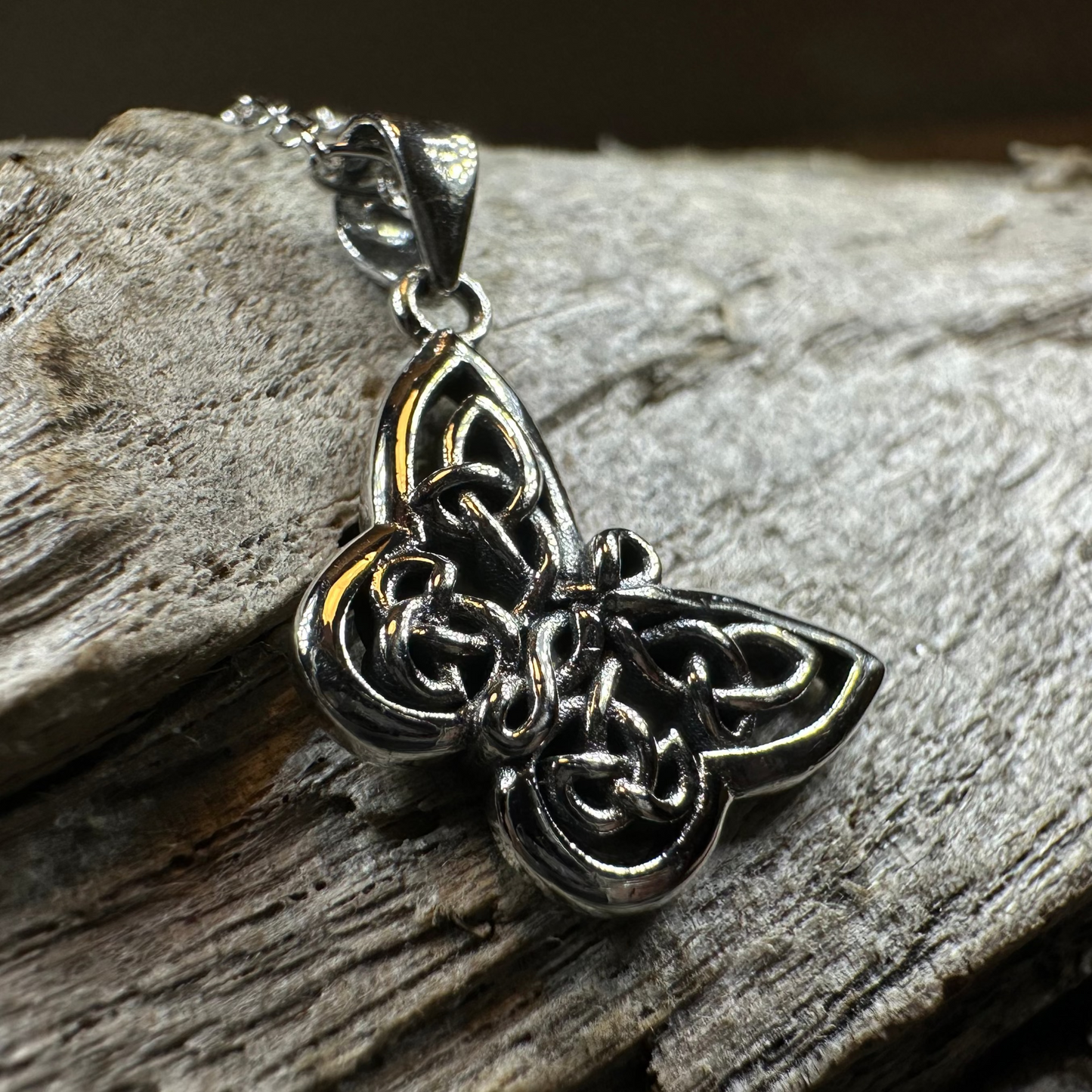 Petite Celtic Butterfly Necklace — view 6