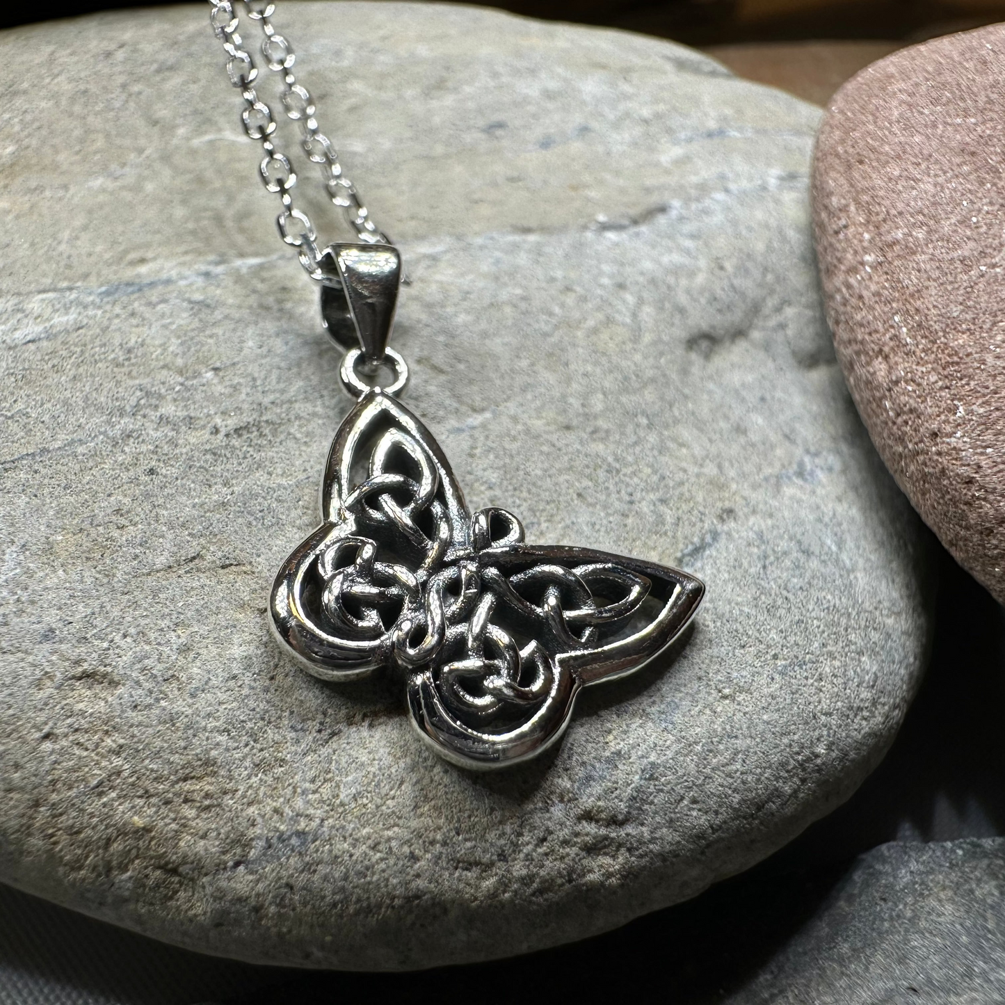 Petite Celtic Butterfly Necklace — view 5
