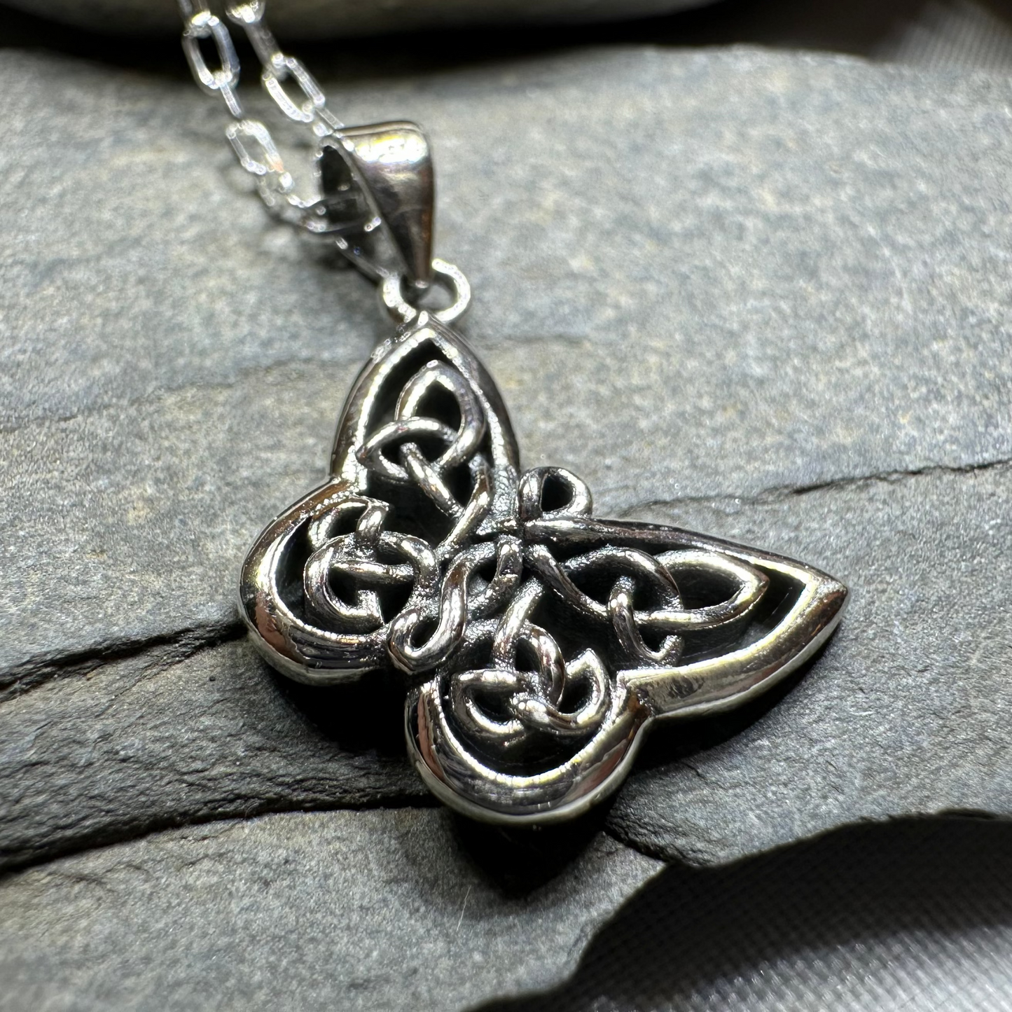 Petite Celtic Butterfly Necklace — view 7