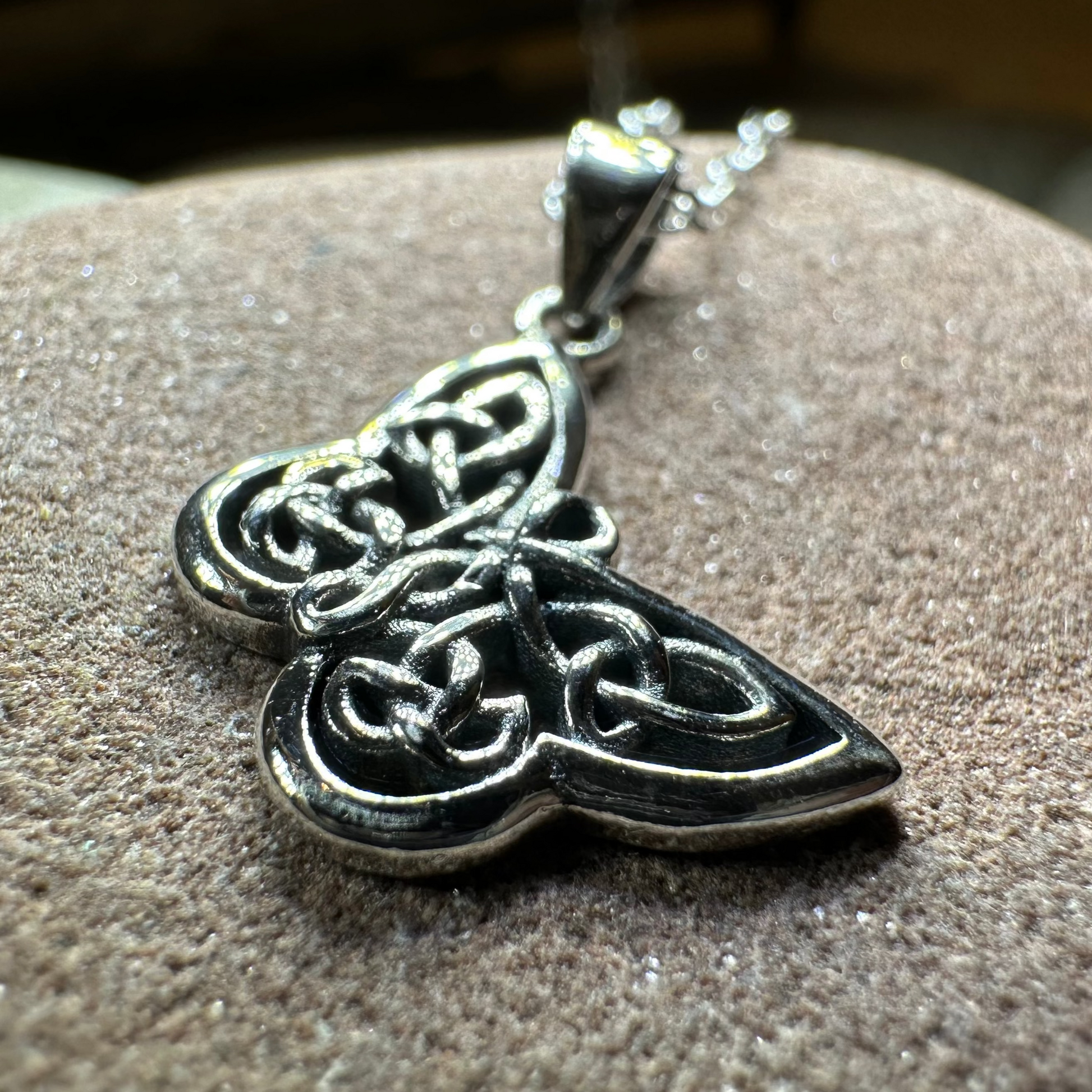 Petite Celtic Butterfly Necklace — view 3