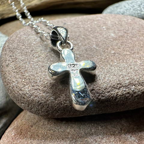 Load image into Gallery viewer, Petite Opal Celtic Cross Necklace
