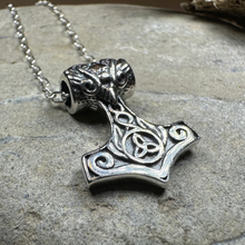 Load image into Gallery viewer, Petite Thor's Hammer Celtic Necklace
