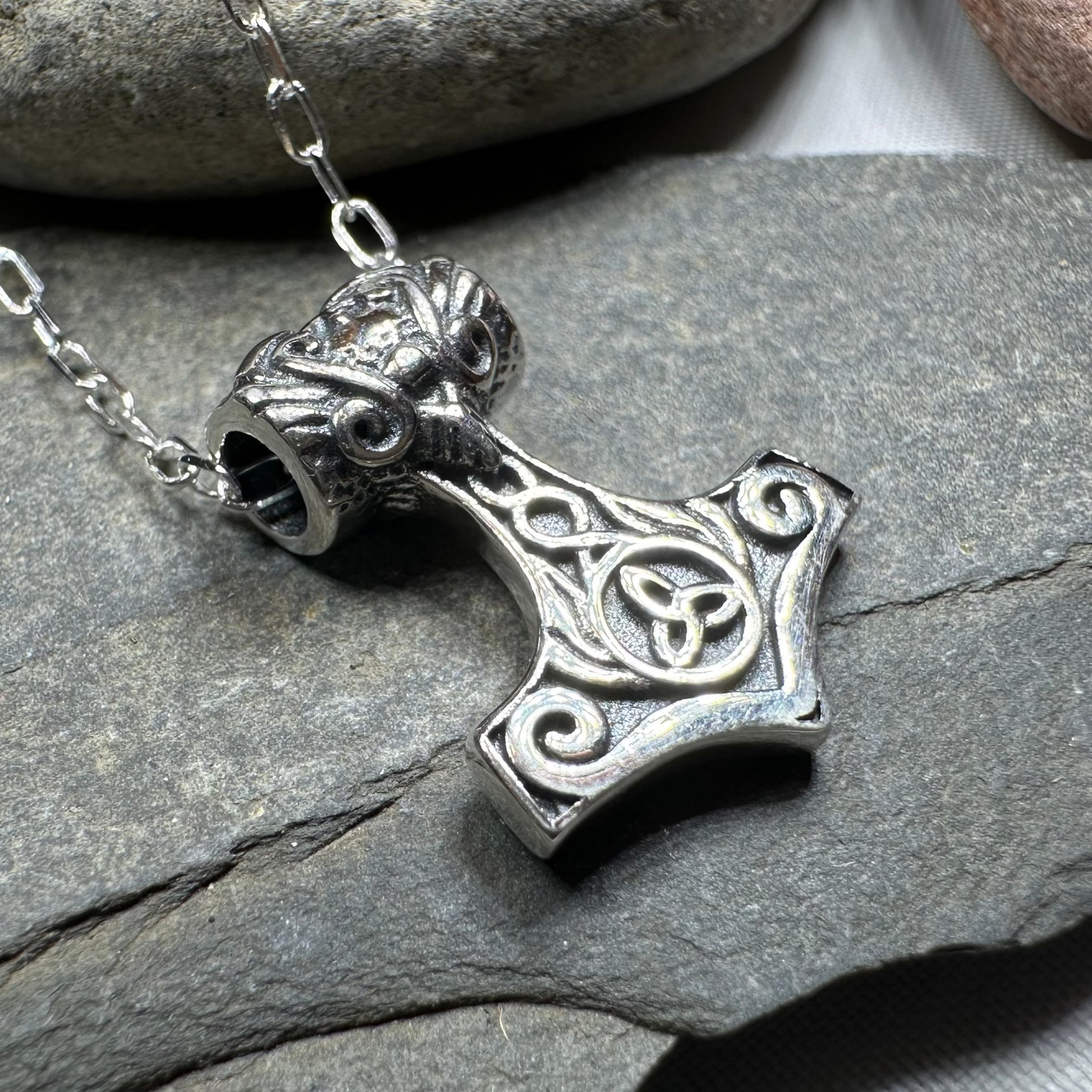 Petite Thor's Hammer Celtic Necklace — view 8