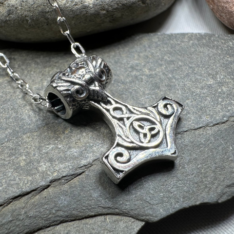 Load image into Gallery viewer, Petite Thor's Hammer Celtic Necklace
