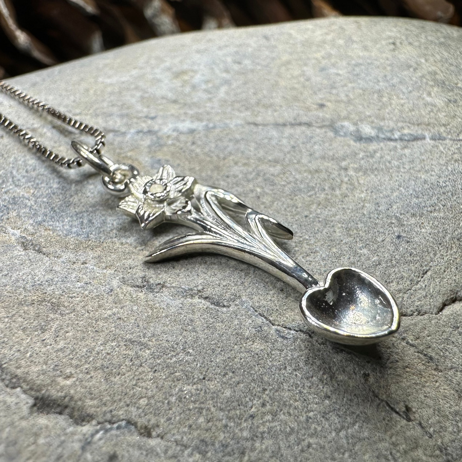 Welsh Daffodil Love Spoon Necklace