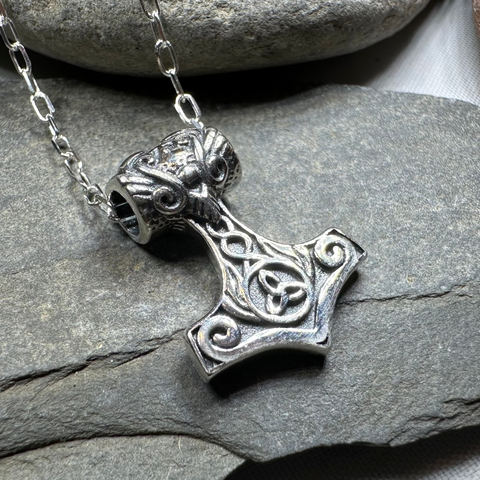 Load image into Gallery viewer, Petite Thor's Hammer Celtic Necklace

