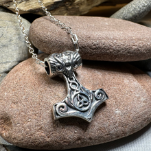 Load image into Gallery viewer, Petite Thor's Hammer Celtic Necklace
