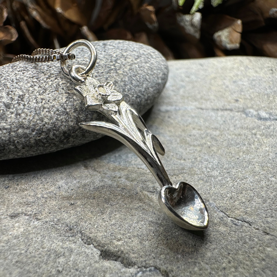 Welsh Daffodil Love Spoon Necklace