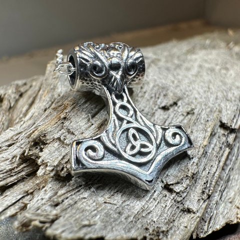 Load image into Gallery viewer, Petite Thor's Hammer Celtic Necklace
