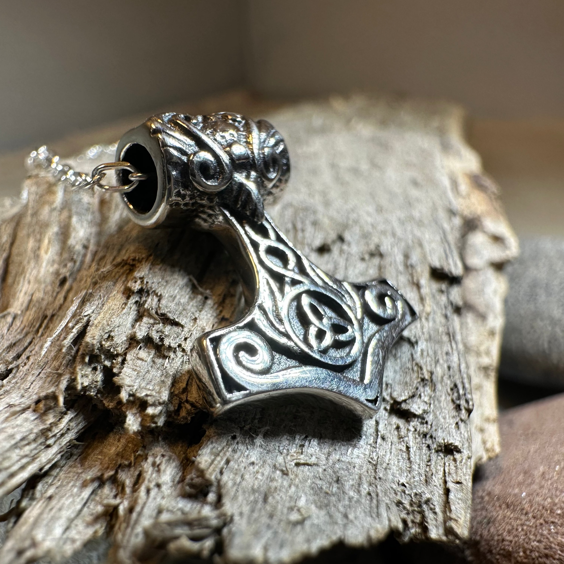 Petite Thor's Hammer Celtic Necklace — view 6
