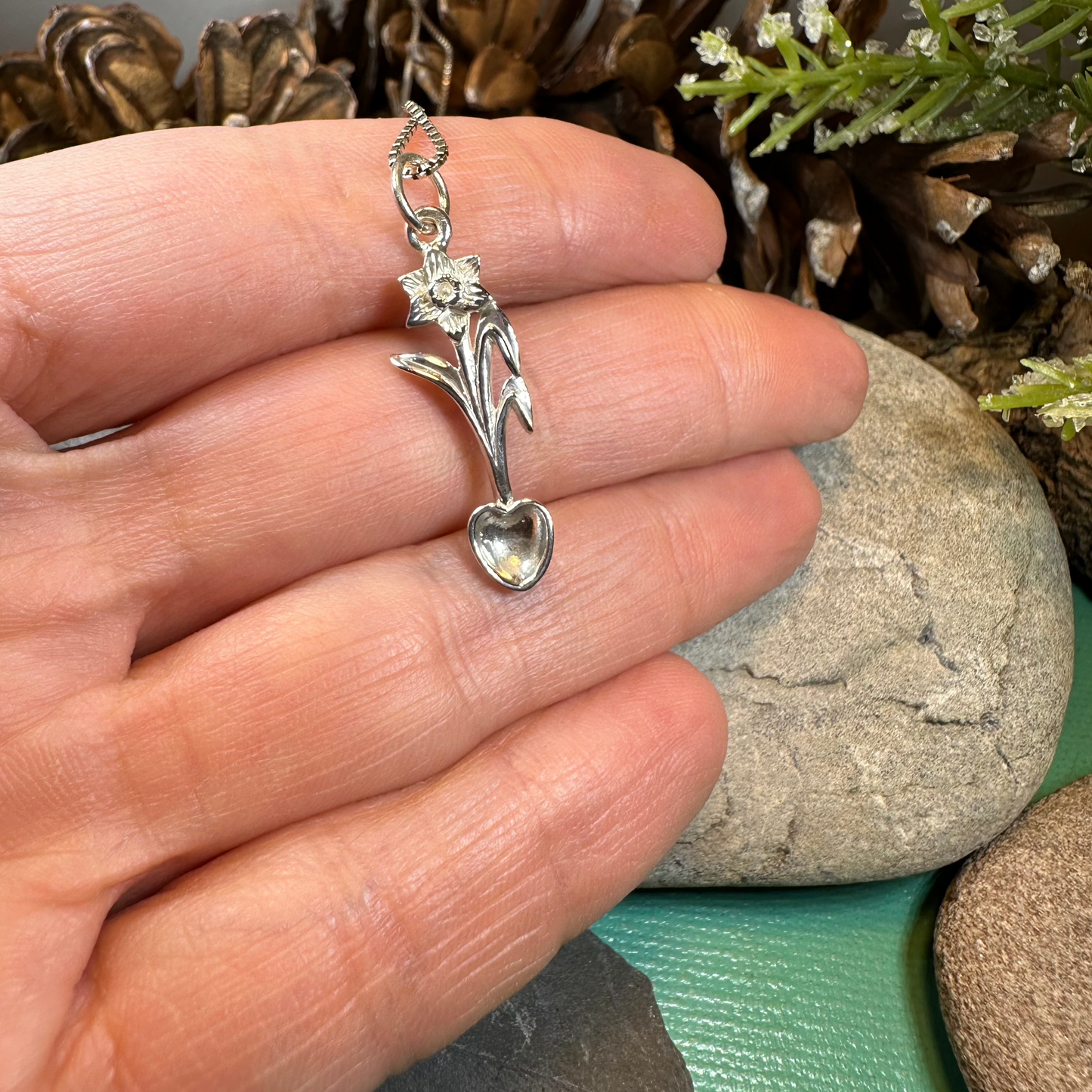 Welsh Daffodil Love Spoon Necklace — view 5
