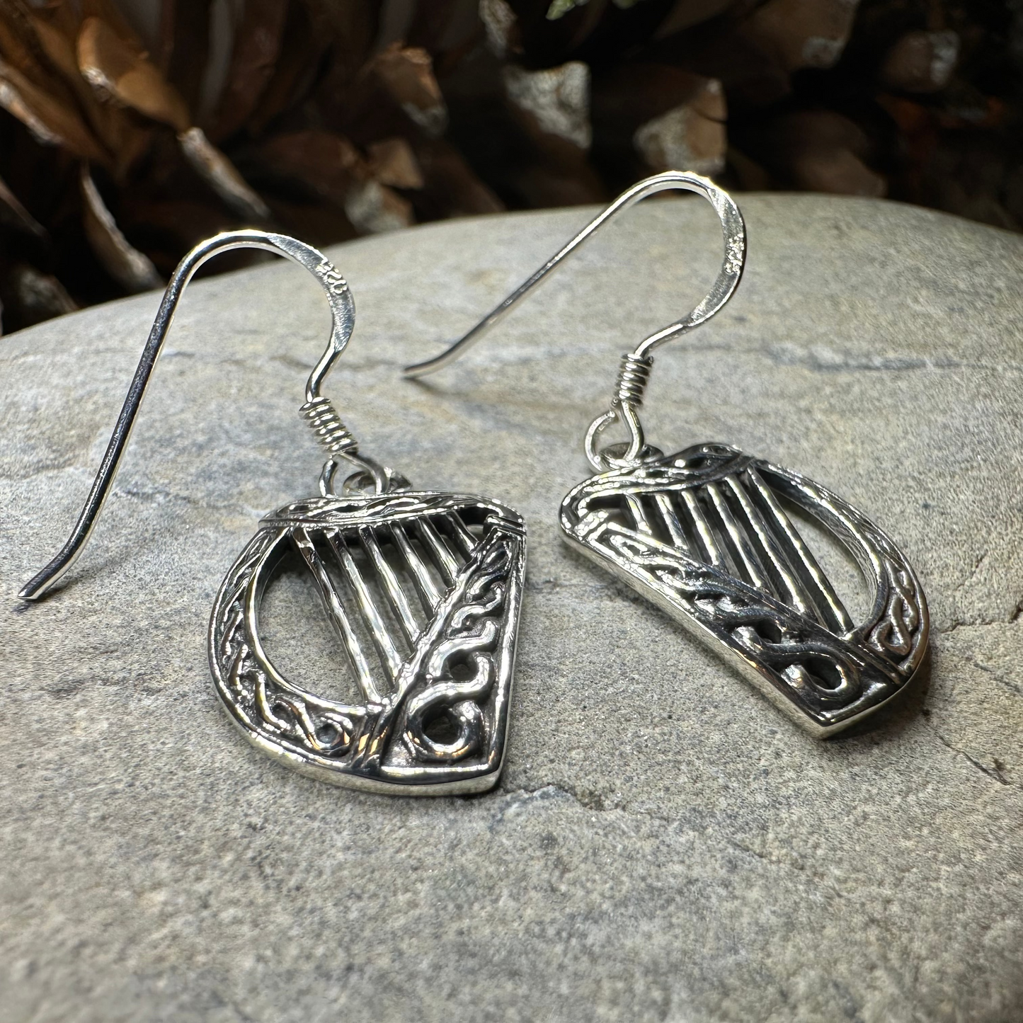 Liffey Harp Dangle Earrings — view 6