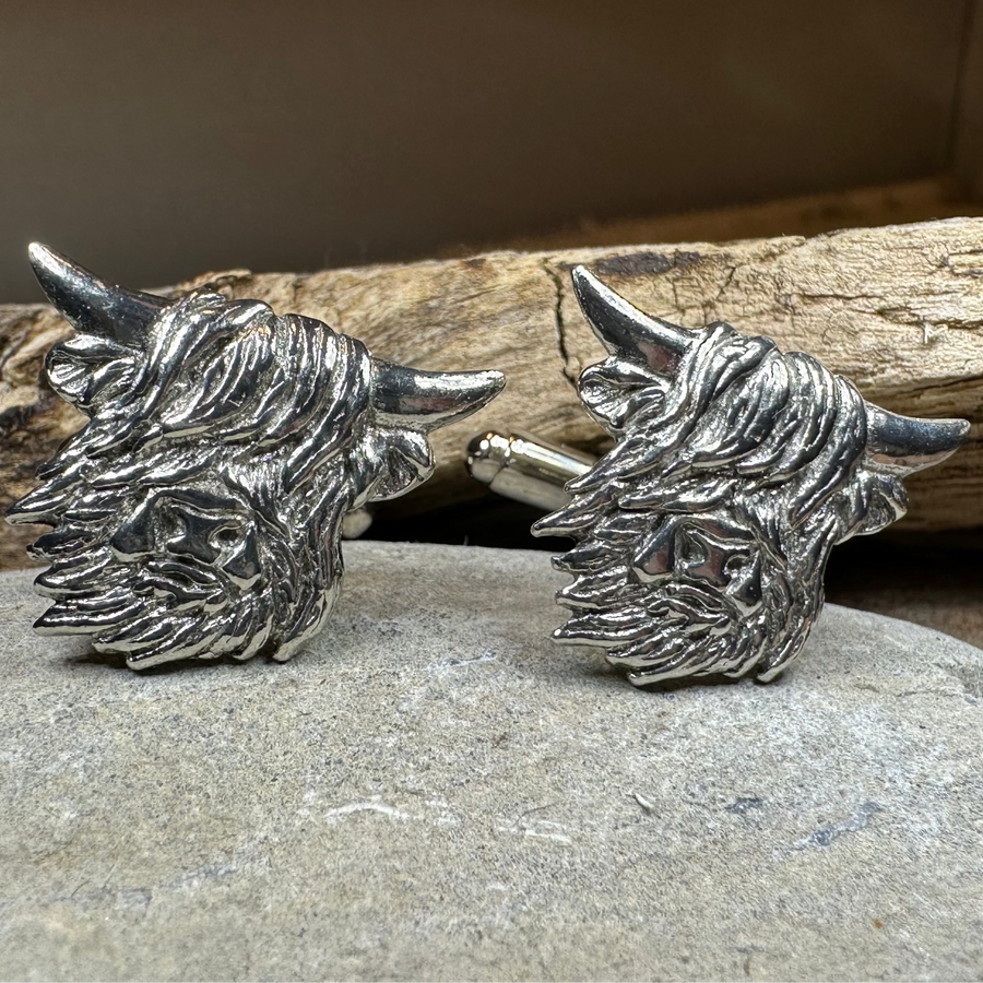 Scottish Highland Cow Cufflinks - Handmade in Scotland