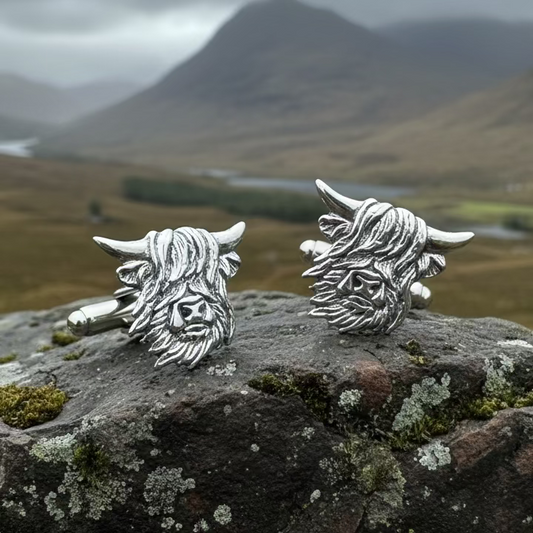 Scottish Highland Cow Cufflinks - Handmade in Scotland